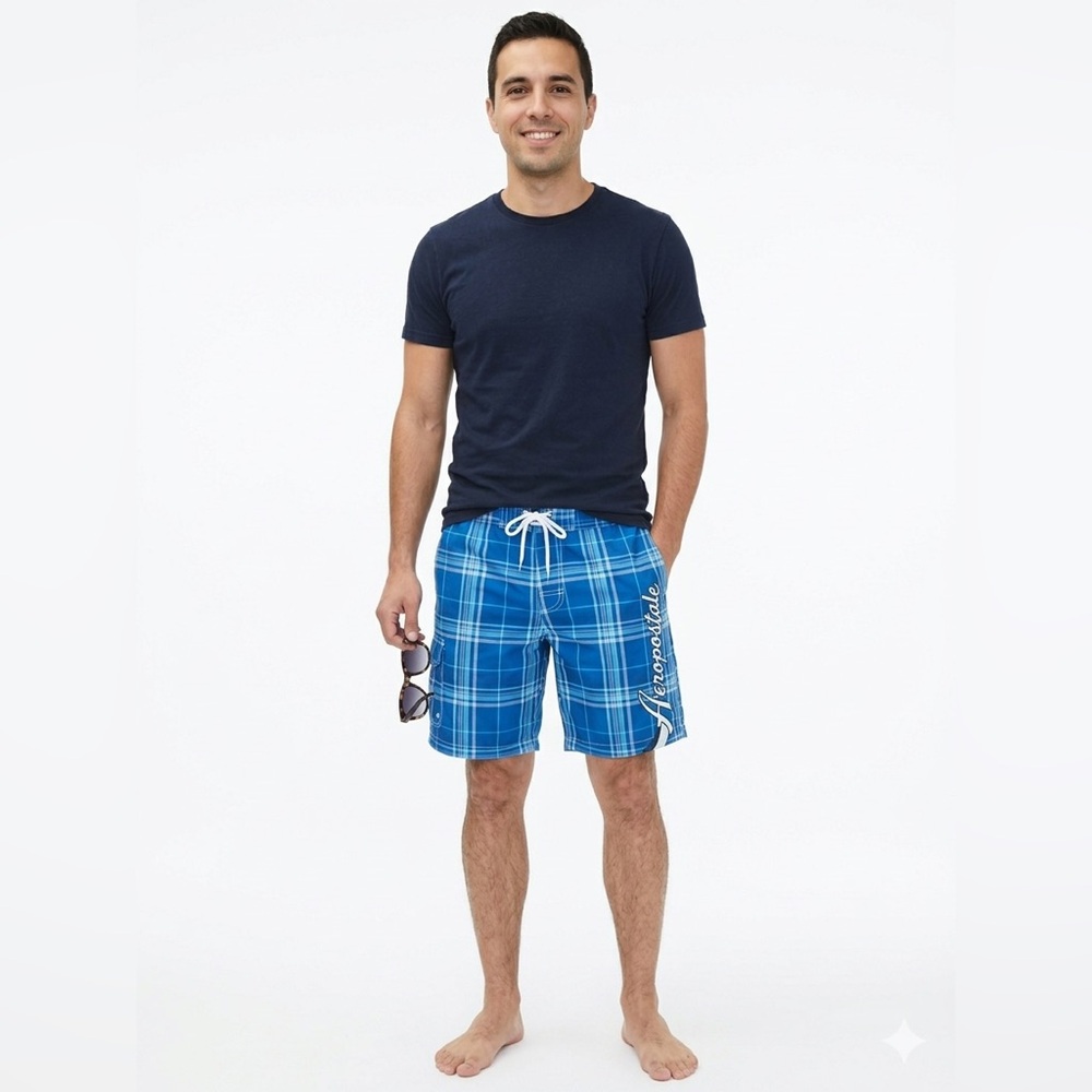 AEROPOSTALE 36 Vintage Preppy Nineteen 87 Logo Unisex Cargo Swim Trunks
